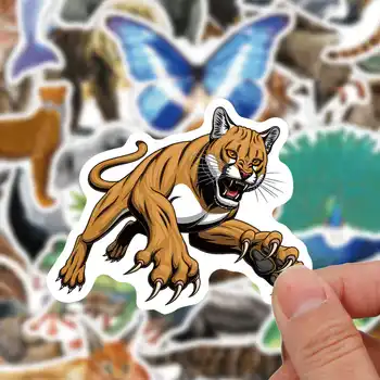 Rainforest Animal Stickers 50Pcs For Kids Student Learning Reward Водоустойчиви Етикети за Бутилки с Вода Лаптоп Скейтборд на Багаж
