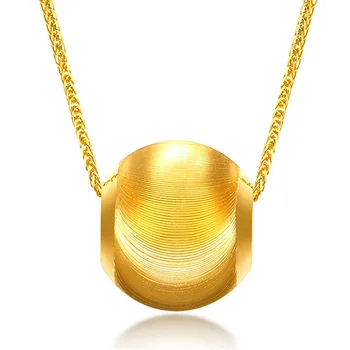 CHUHAN 999 Златна топка Висулка 18K Колие 3D твърд златен котешко око малки златни мъниста AU750 Шопен верига За образна верига Бижута
