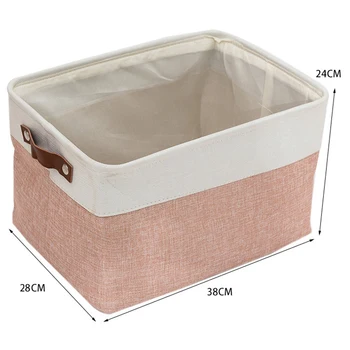 3 Бр Сгъваема Кутия за съхранение на Здрав Canvas Плат Куб Контейнер с дръжки идеално за организиране на шкафове