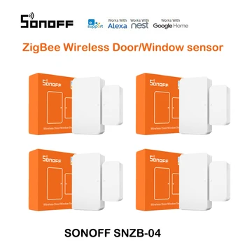 4шт SONOFF SNZB-04 smart Zigbee door sensor detector Mini Door Window Sensor need SONOFF zbbridge се контролира от приложение eWeLink