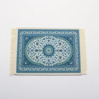 Персийски ретро стил мини тъкани килими подложка подложка за мишка шаблон чаша лаптоп подложка за мишка с ръба на домашния офис, декориране на работния плот на плавателни съдове