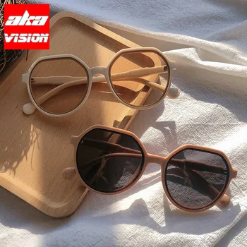 AKA VISION Кръгли Слънчеви Очила За жени 2021 Cateye Очила Луксозни Маркови Очила за Момичета Реколта Нюанси за жени на Едро UV400