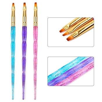 3 Бр./компл. UV-Гел Nail Art Brush Акрилна Майстор на Четката за Рисуване Живопис Pen for Nails Gradient Prefessional Manicure Tools Комплекти