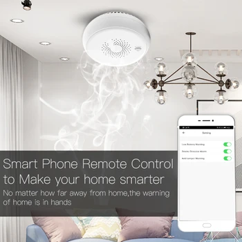 Sasha Zigbee Smart Smoke Detector Home Security Fire Protection System Fire Smoke Alarm Smart Life App Push Notifications Control