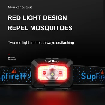 SupFire X30 Mini LED+COB Фарове С Датчик за Движение USB Акумулаторна батерия За Риболов, Къмпинг, Лов Светлини Преносими Фарове