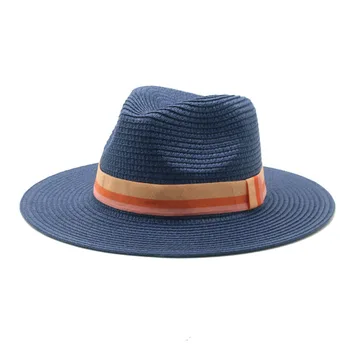 летните слънчеви шапки ръчно изработени сламени на жените и мъжете твърди слънчеви шапки широки полета поясная лента ежедневни открит плаж с жълт червен син на слънцето сламени шапки