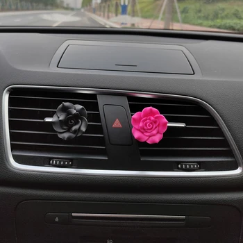 2 бр красиви цветни пластмасови цвете с форма на Женски автомобилни парфюм е Изискан Камелия авто освежители за въздух Парфюми клип