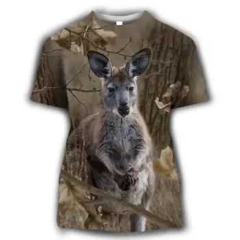 Лятна Ежедневни Забавно Мъжки И Дамски Камуфляжная тениска Hunting Animal Rabbit 3D Fashion Street Clothing a Top
