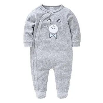 KAVKAS Winter Baby Boy Гащеризон Сладко Fox Design Newborn Cotton Velvet Clothes 0-24 месеца С дълъг Ръкав, Детски Гащеризон