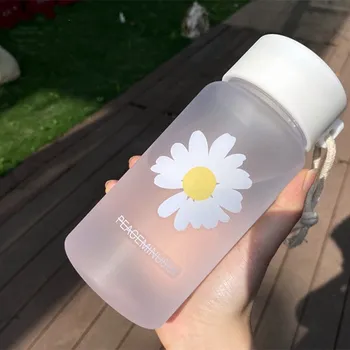 Малката Маргарита прозрачна пластмасова бутилка за вода без бисфенол творческа замразени шише за вода, преносима веревочная пътна чаена чаша