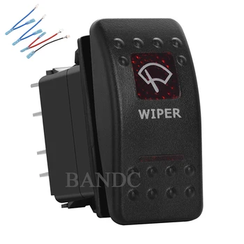 WIPER 7Pins On-Off-On DPDT Dual Red Led Rocker Switch for Car Boat RV ARB превозни средства,Водоустойчив,12/24,тел Скок