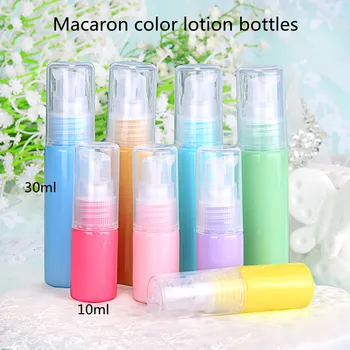 Wholesale10ML Macaron Цвят Лосион Cream Small Bottles Sample Bottles With Head Pump Cosmetics Refillable Bottle