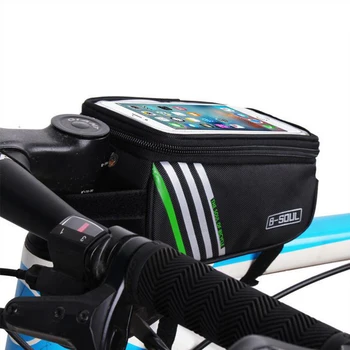 Велосипеден Волана Телефонна Чанта Подкрепа от 4,8 Инча Предната Рамка Чанта Трехточечная Определяне на Велосипеди Обзавеждане МТБ Аксесоари За Велосипеди