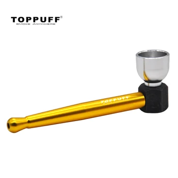 Toppuff Metal Pipe Herb Tobacco Семки Metal Cigarette Pipe For Grass Accessories With Metal Bowl