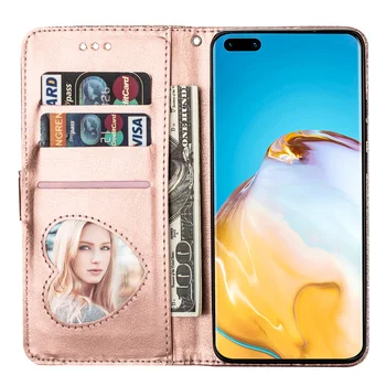 За Huawei P40 P30 P20 Lite Pro Y6/У 7 2019 P Smsrt 2019 Капитан 20 Lite Fashion Glitter Wallet Leather Card Slots Flip Cover Case