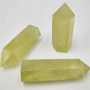 Гореща разпродажба! Естествен цитрин, кварцов кристал точка пръчки жълти кристали кварц точка лечебни рейки