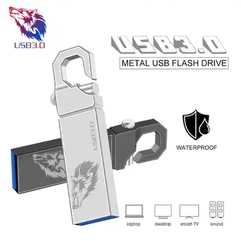 Wolf 3.0 USB Flash Drive 64 32 8G 16g pendrive 128G Pen drive стик водоустойчив u диск 3.0 memoria usb stick подарък