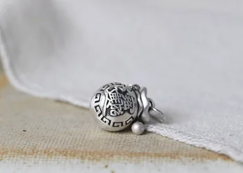 990 Сребърен Чантата си чар Чисто Сребро Късмет Висулка Богатство-късмет Малък Медальон