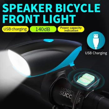 Тел за Управление на Говорител МТБ Велосипеди Светлина С Рога, 18650 USB Led Велосипедни Лампи 2600 mah T6 Цикъл Фарове Фенерче Езда Аксесоари