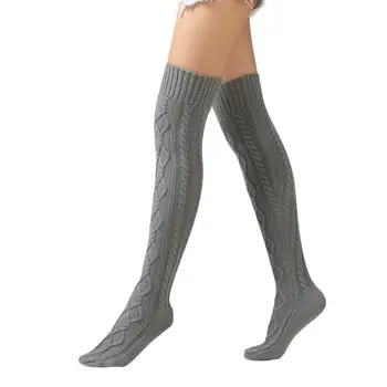 Нови Чорапи, Модни Чорапогащи Плета Бедрата Високи Над Коляното Акрилни Високи Чорапи Момичета Женски Дамски Дълги Коляното Чорап Мек Спортен подложка за крака