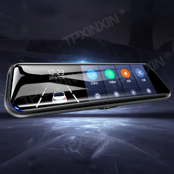 10-инчов с висока разделителна способност на цял екран матиран нощно виждане на стрийминг МУЛТИМЕДИЯ отпред и отзад двоен запис на огледалото за обратно виждане шофиране reco