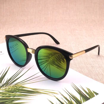 Класически Кръгли Vintage Слънчеви очила Дамски Модни Маркови Дизайнерски Огледални Слънчеви очила Дамски Нюанси на Ретро Gafas Oculos De Sol UV400