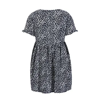 Гореща разпродажба Секси рокля с Дълбоко V-образно деколте 2020 Causdal Summer Boho Polka Dot Print Ladies Dresses Fashion Button Pocket Dress