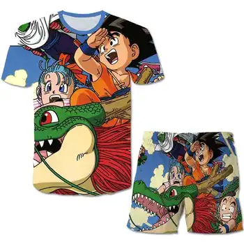 Нов 3d Dragonball Z Детски T-shirt Print Boys Clothes Children 2021 Summer Tops Hot Japan Cartoon Animation Детски Дрехи 4 To 14 Y