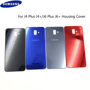 Нов 3D Стъкло на Задната Делото J4+ J6+ Батерия Вратата на Корпуса Cover Калъф За Samsung Galaxy J4 J6 Plus J415 J610 J610F СЪС Стикери