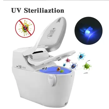 UV Стерилизация USB Акумулаторна батерия LED Тоалетка Светлина Вградена Батерия 16 Цвят Водоустойчив Датчик за Движение, Баня с Тоалетна чиния Светлина