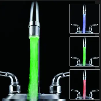 LED Light Faucet LED Water Faucet Changing Glow Kitchen, Shower Tap Water Saving Novelty Luminous Faucet In stock