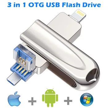 OTG Usb Флаш Устройство За iPhone 12/11/6/6s/6Plus/7/7Plus/8/X Usb Otg/Гръмотевична 32G 64G Pendrive За iOS Външни Устройства за Съхранение на Данни