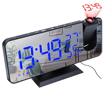 Dropshipping FM-Радио-LED Дигитален Смарт-Будилник, часовник, USB Wake Up Часовник С Проекция на Времето Електронни Настолни Часовници Маса