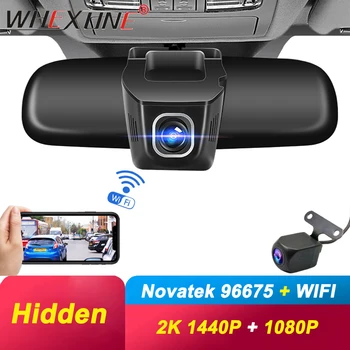 WHEXUNE Novatek 96675 Wifi Car DVR за Видео Запис на HD 1080P Wireless APP Manipulation 2K 1440P Hidden Dash Cam camera Registrator