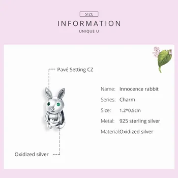 Rabbit beads bisaer 2020 new 925 Sterling silver сладко rabbit charms plata de ley 925 original jewelry making EFC169