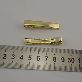 30ШТ Златен метал Алигатор Клипове Обикновена Топ Силни фиби за коса САМ коса лук момичета фиби 3,5 cm 4.0 cm 4,5 см на 5.5 см 6,0 см