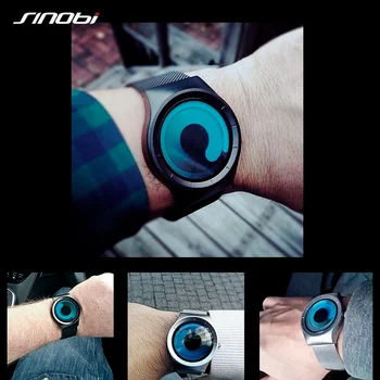 SINOBI New Creative Unisex Concept Ръчен Часовник Мрежест Каишка За часовник в Луксозна Марка Мъжка Мода Женева Кварцови Часовници за Мъже, Подаръци 2017