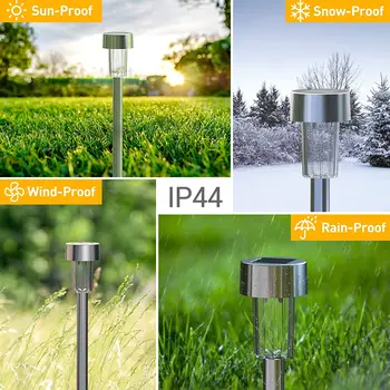 20PACK Solar Pathway Light Outdoor Solar Garden Lamp Stainless Steel Landscape Lawn Light For Pathway Patio Yard Lawn Decoration