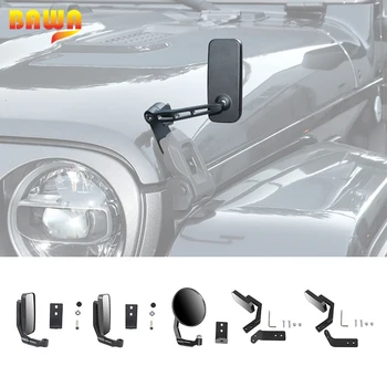 BAWA Car Rearview Mirror Engine Hood Lock Reversing Mirror Adjustment Blind Spot for Mirror Jeep Wrangler JL 2018 2019 2020