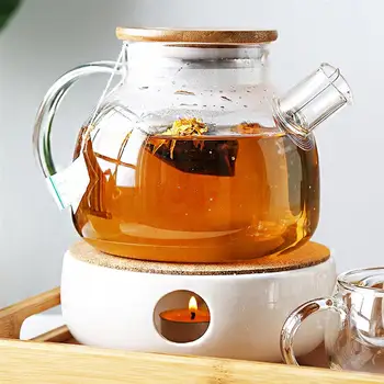 Класическа Порцеланова Топло За Чайника С Безопасни За Използване На Корк Стойка За Чайника Топло За Чай Със Свещ Стая Титуляр За Чайника Домашни Инструменти