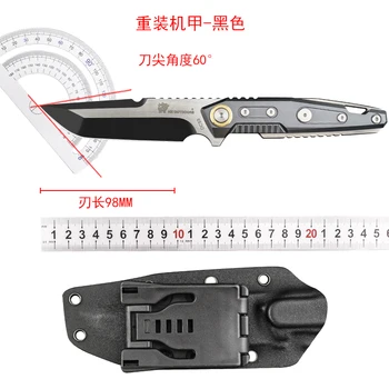 HX DOTDOORS Heavy armor straight knife outdoor camping portable EDC survival knife DC53 steel наклонена равнина с цпу