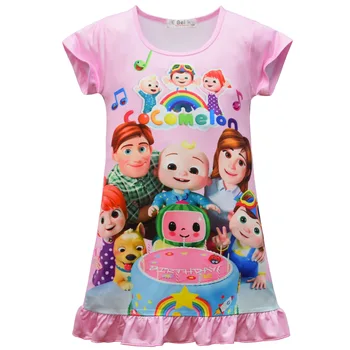 Прекрасен Семеен Сериал Cocomelon Тениска Детска нощница Децата Бонбони Цвят Сладка Жилетка Рокли Дете Момчета пижами Летни
