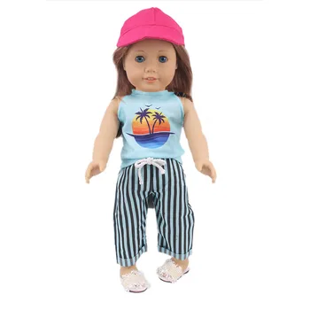 Стоп-моушън облекло бейзболна шапка Кукла Шапка Кукла с Аксесоари за 18-инчов американец кукли момичета и 43 см Родени Детски предмети,Нашата Играчка Поколение