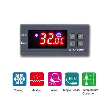 STC-1000 Дигитален Температурен Превключвател Контролер Отопление Охлаждане Реле НПМ Сензор за Температурата на Термостата на фризера на Хладилника Инкубиране