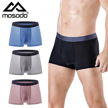 Mosodo Men Underwear Graphene Nylon High Еластични Slim Безшевни Боксови Панталони Дишащи Чисти Цветни Боксови Панталони