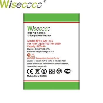 WISECOCO НОВАТА Батерия с Голям Капацитет BAT-T11 За Acer Liquid T03 T04 Z630 Z630S С Номер за Проследяване