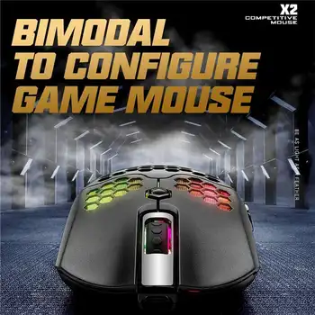 2.4 G Безжична Двухрежимный Преминете Gamer Mouse 12000DPI Ергономичен Кухи Мобилен Оптична Мишка За Компютър, Лаптоп, PC Игри