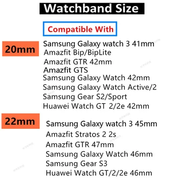 Найлонов платно каишка за часовник Xiaomi huami Amazfit Bip Stratos 2/2S PACE GTR 42/47 мм и Каишка за часовник Samsung Gear S3 S2 гривна
