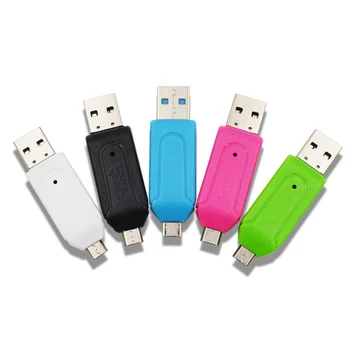 НОВИЯТ Micro USB & USB 2 in 1 OTG Card Reader High-speed USB2.0 Universal OTG TF/SD for Android Computer Extension Headers