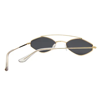Метални Полигональные Овални Слънчеви очила Дамски Модни Маркови дизайнерски Реколта Малки рамки Черни Розови нюанси Слънчеви очила Oculos De Sol